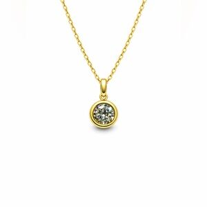 1 CT Moissanite Diamond Bezel Set Necklace